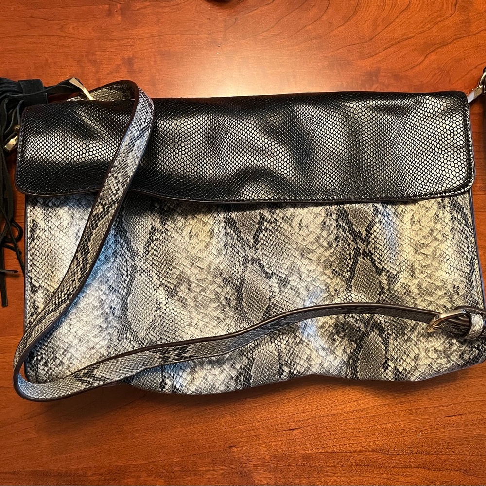 Black and Gray Snakeskin Women's Bag
